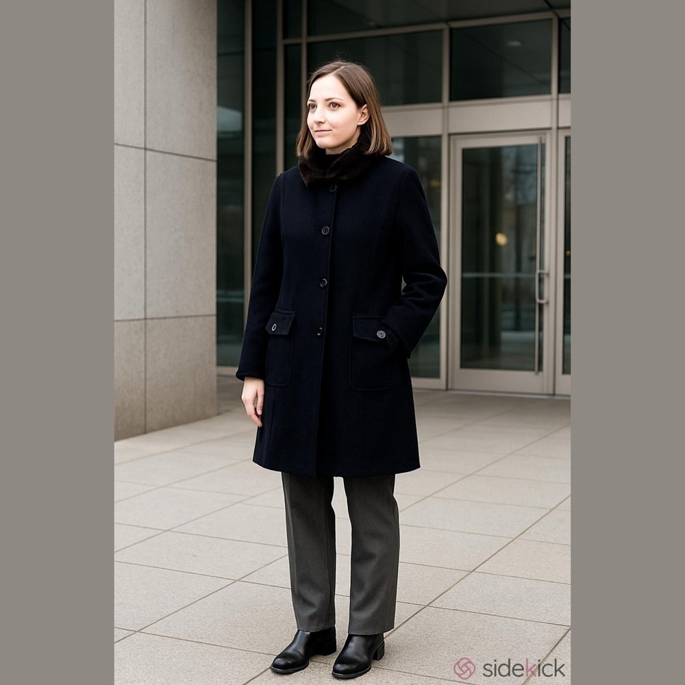 Alfred Dunner 100% Wool Jacket Size 8 Black